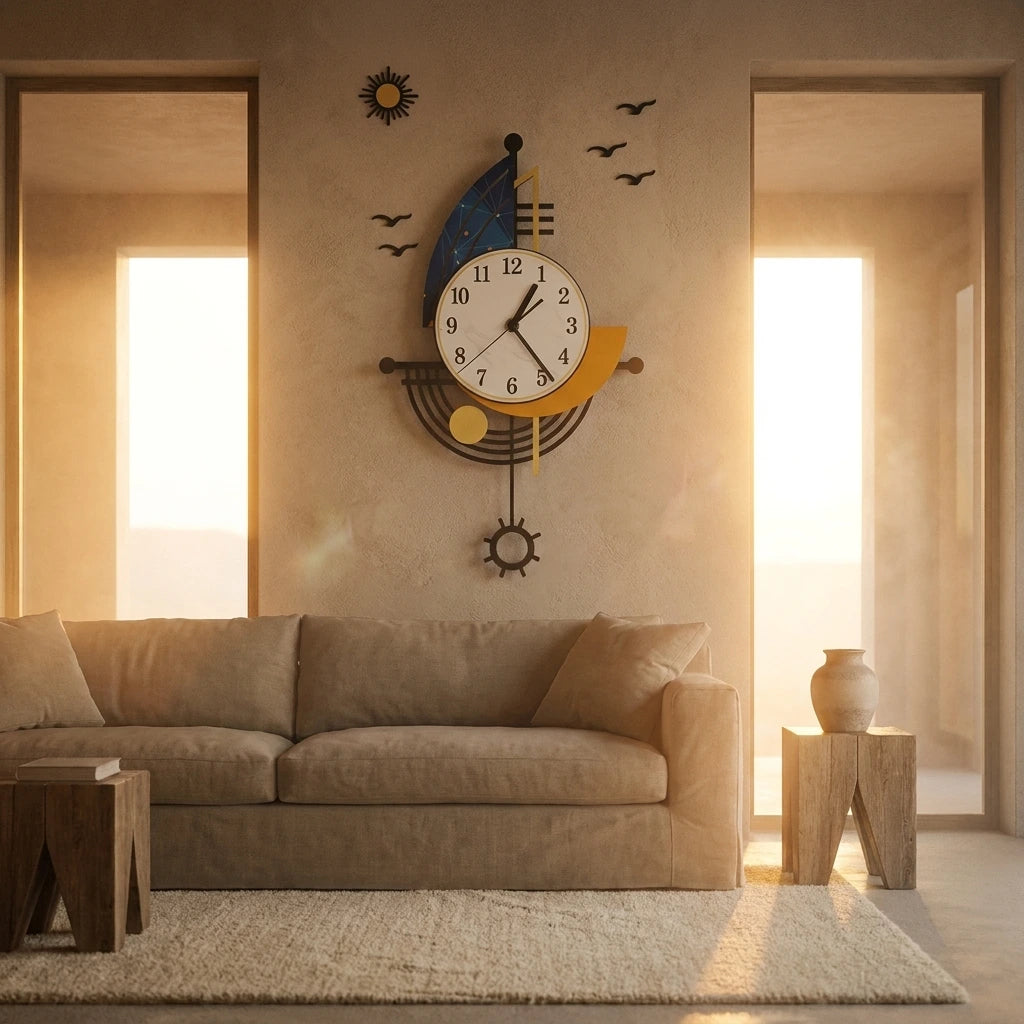 Grande horloge murale navire