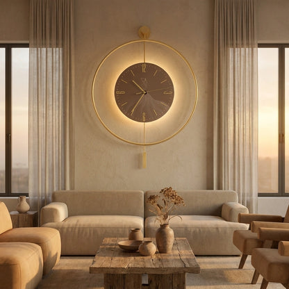 Grande horloge murale moderne LED vue de face
