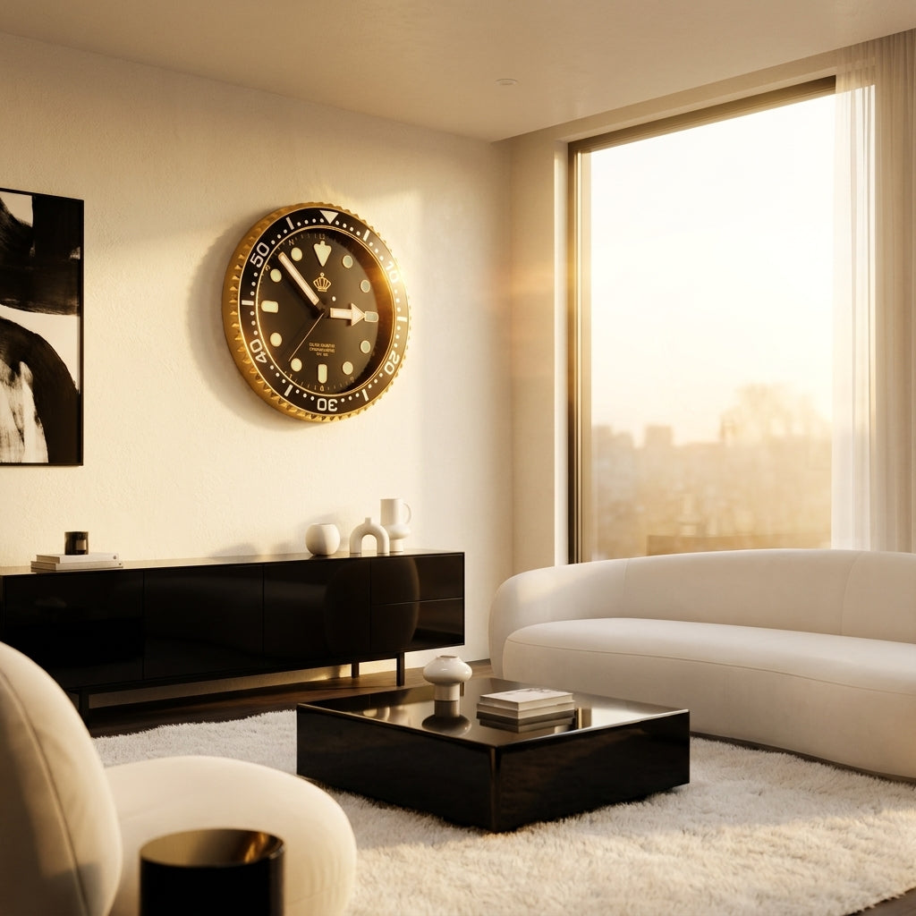 Horloge murale design style montre - salon minimaliste vue 10