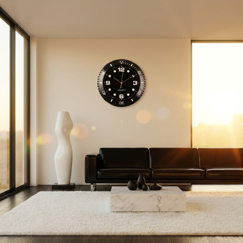 Horloge murale design style montre - salon minimaliste vue 4