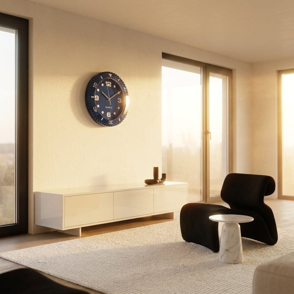 Horloge murale design style montre - salon minimaliste vue 5