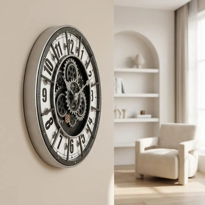 Horloge Murale Industrielle Réels Engrenages