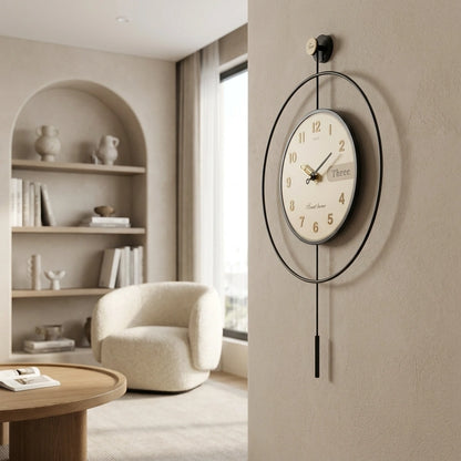 Horloge murale pendule design épuré ambiance bureau