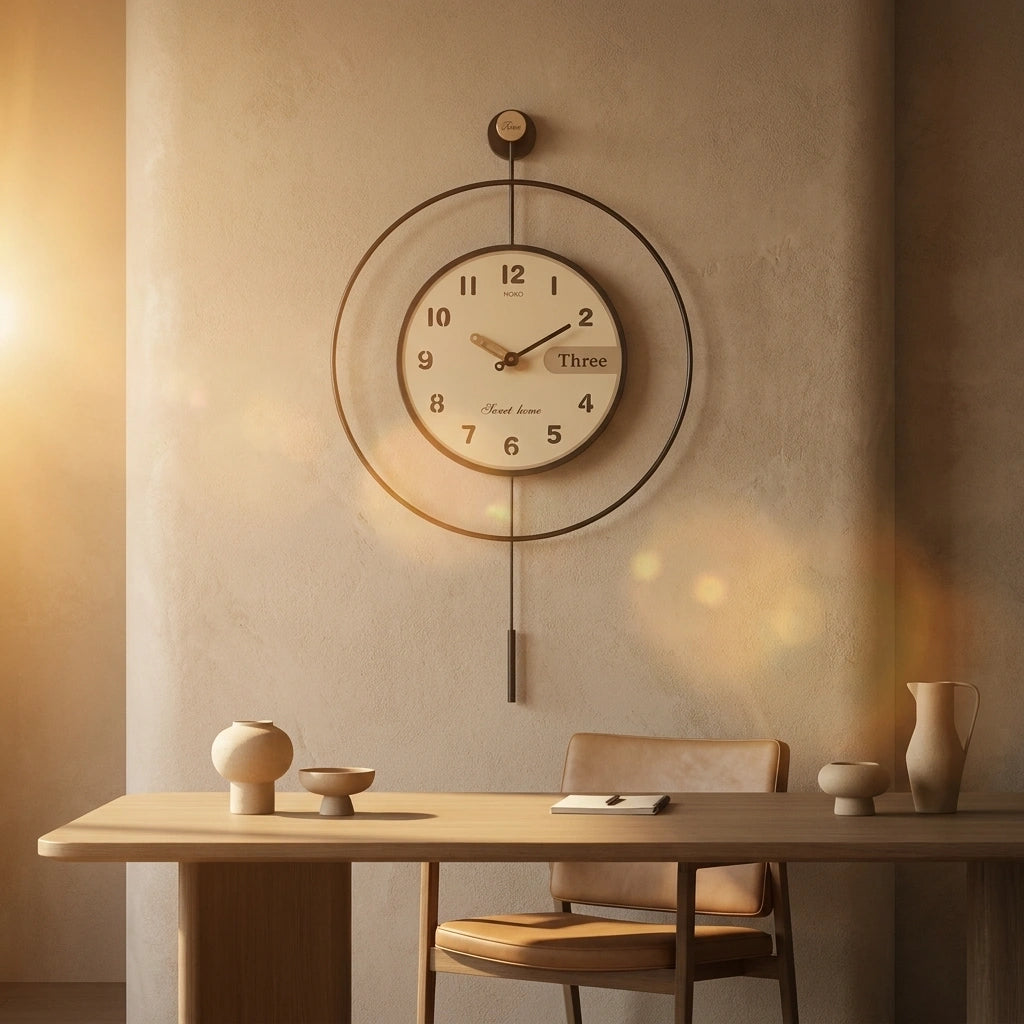 Horloge murale pendule design épuré finition blanche