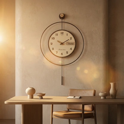 Horloge murale pendule design épuré finition blanche