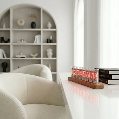 Horloge Nixie Tubes - variante coloree fond blanc