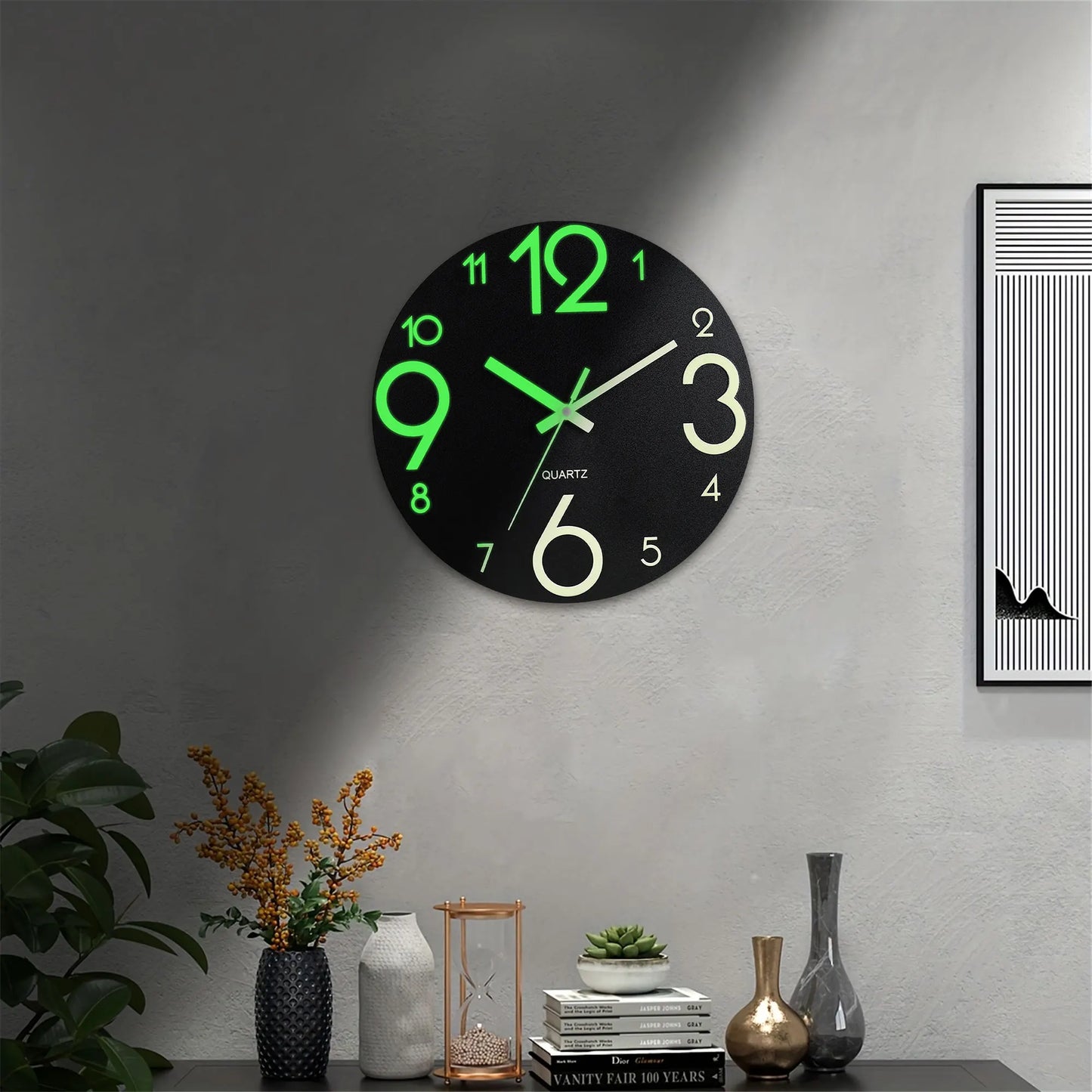 Horloge Murale Originale Ronde  Chiffres Lumineux