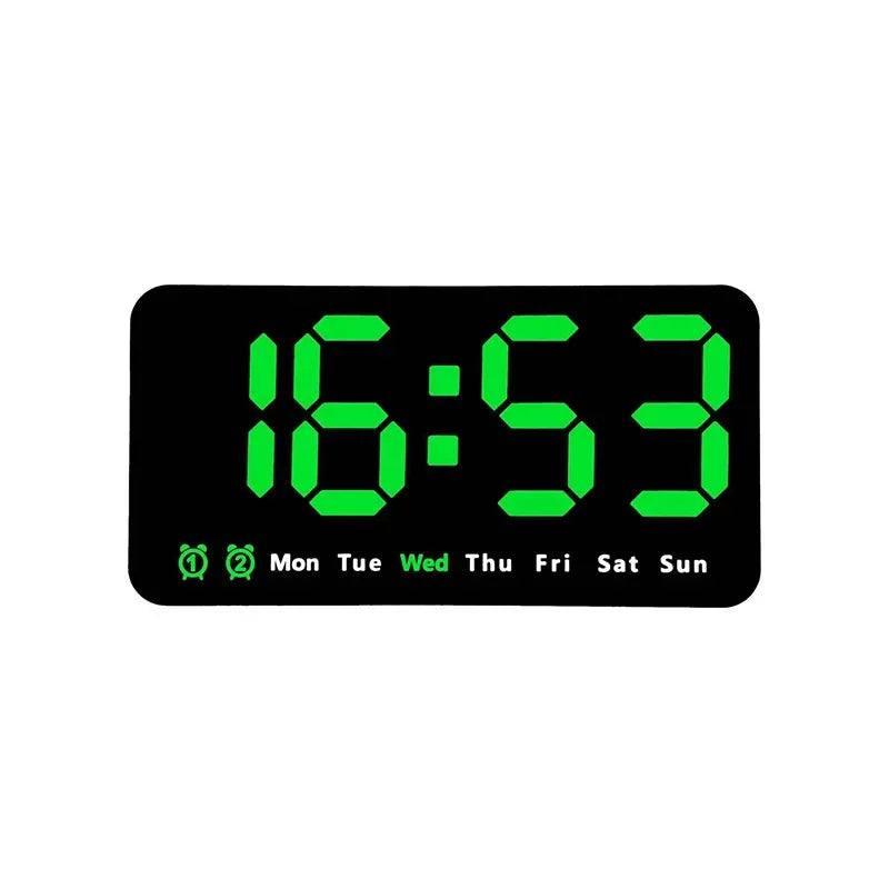 Horloge Murale Digitale  LED Grande Taille avec Double Alarme