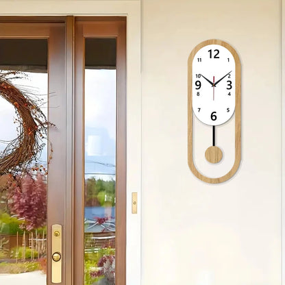 Horloge Murale SilencieuseDesign Ovale Moderne