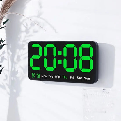 Horloge Murale Digitale  LED Grande Taille avec Double Alarme
