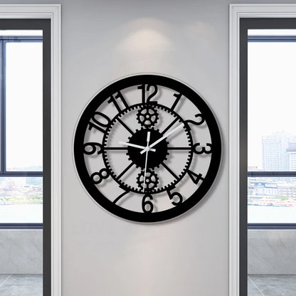 Horloge Murale DigitaleDesign Engrenage Rond Silencieux