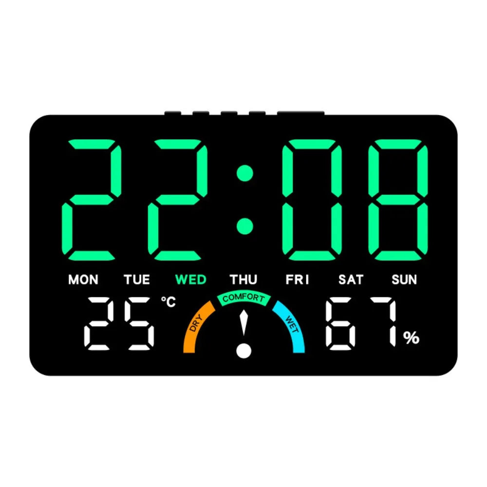 Horloge Murale Digitale  LED Multifonction Date et Température