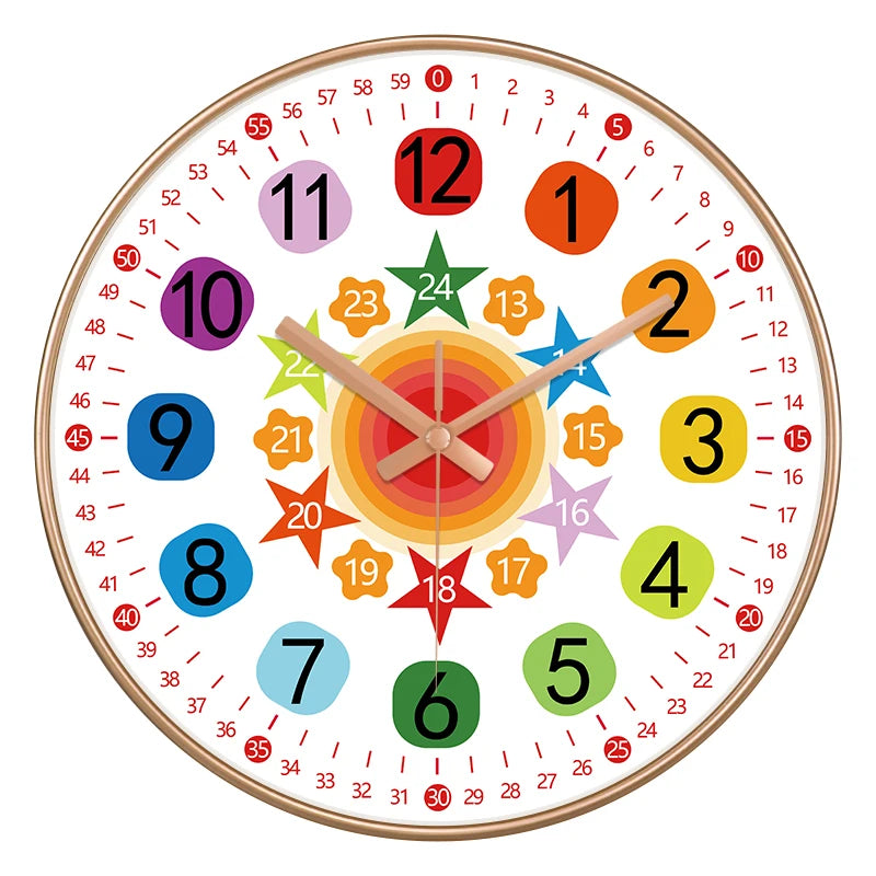 Horloge Murale Silencieuse  Éducation Enfant Non Ticking