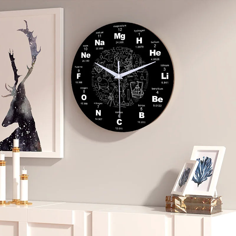 Horloge Murale SilencieuseDesign Périodique Élémentaire