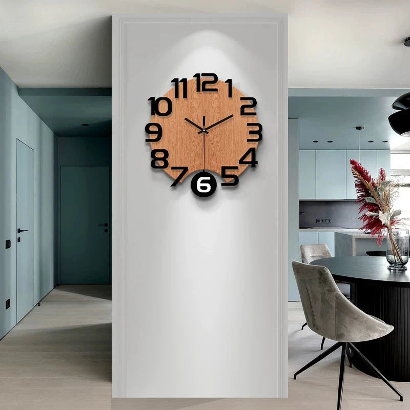 Horloge Murale Silencieuse Pendule Moderne en Bois Blanc