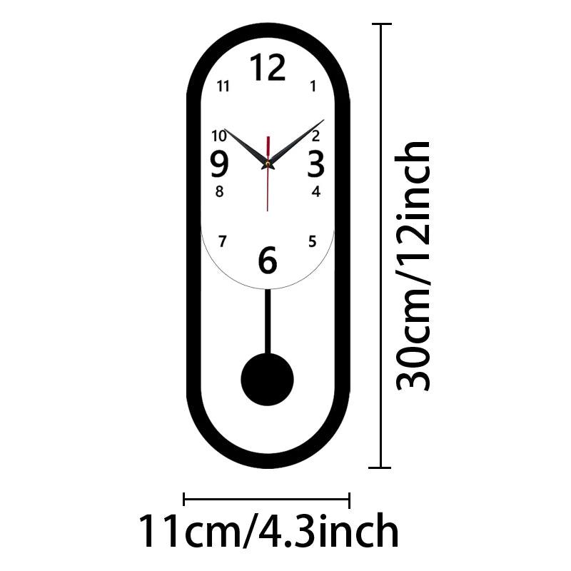 Horloge Murale SilencieuseDesign Ovale Moderne