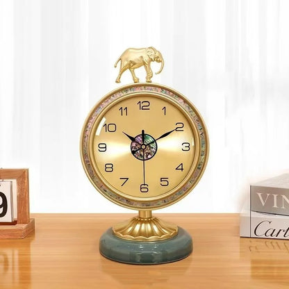 Horloge de Table  Éléphant Doré Design Antique