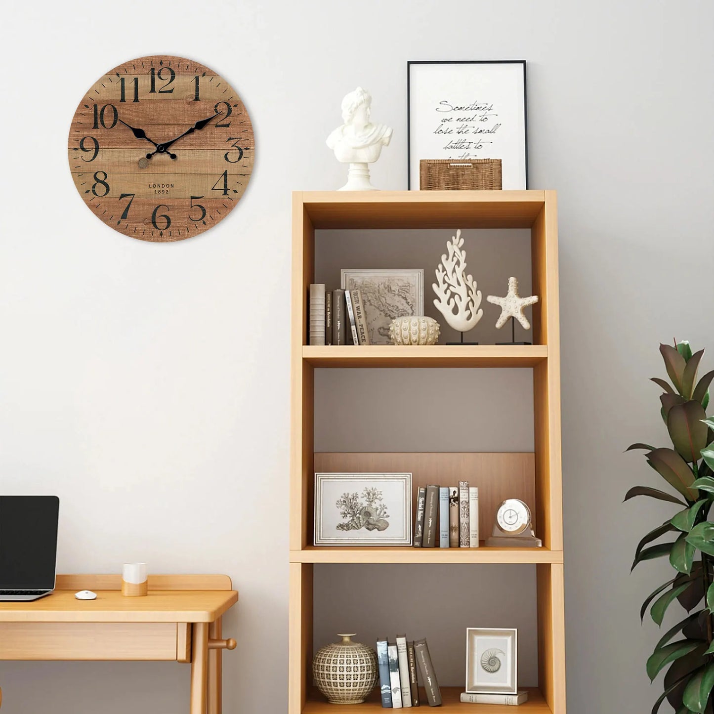 Horloge Murale Bois  Style Bois Recyclé