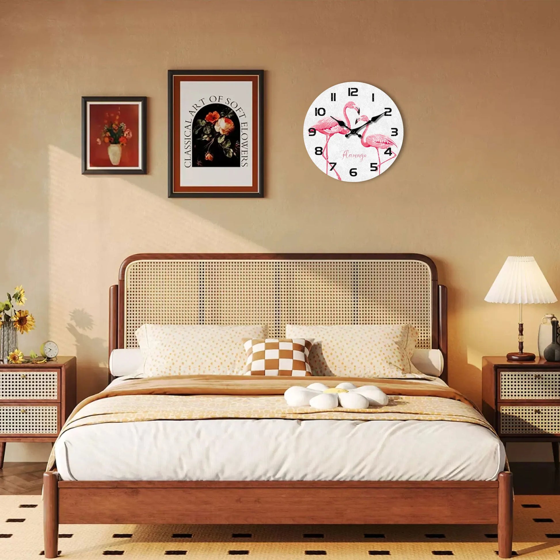 Horloge Murale Design  Flamants Roses