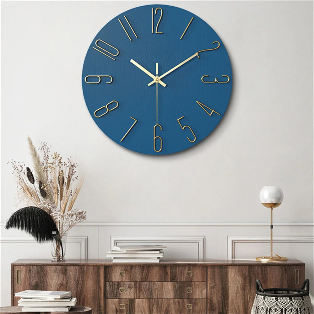 Horloge Murale Scandinave Beige Minimaliste 30cm
