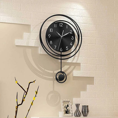 Horloge Murale SilencieuseDesign Rond avec Chiffres Arabes