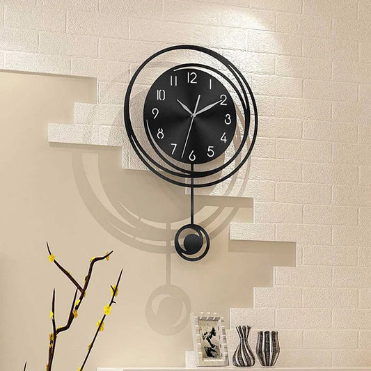 Horloge Murale SilencieuseDesign Rond avec Chiffres Arabes