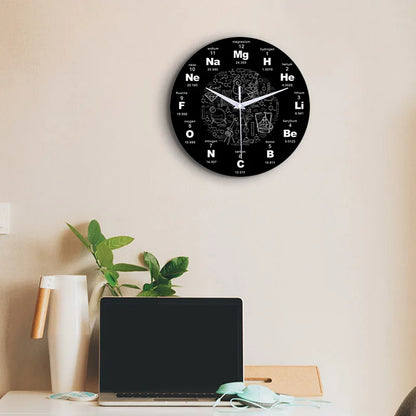 Horloge Murale SilencieuseDesign Périodique Élémentaire