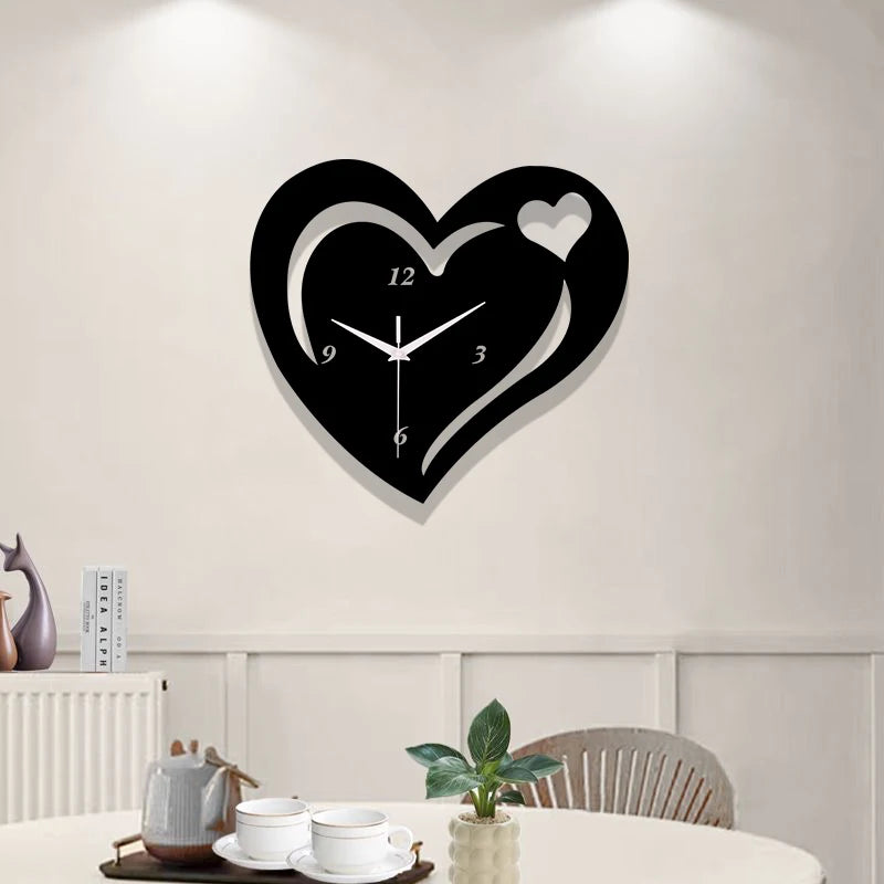 Horloge Cœur Noir