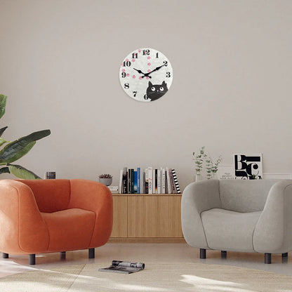 Horloge Chat Noir  Empreinte Cœur