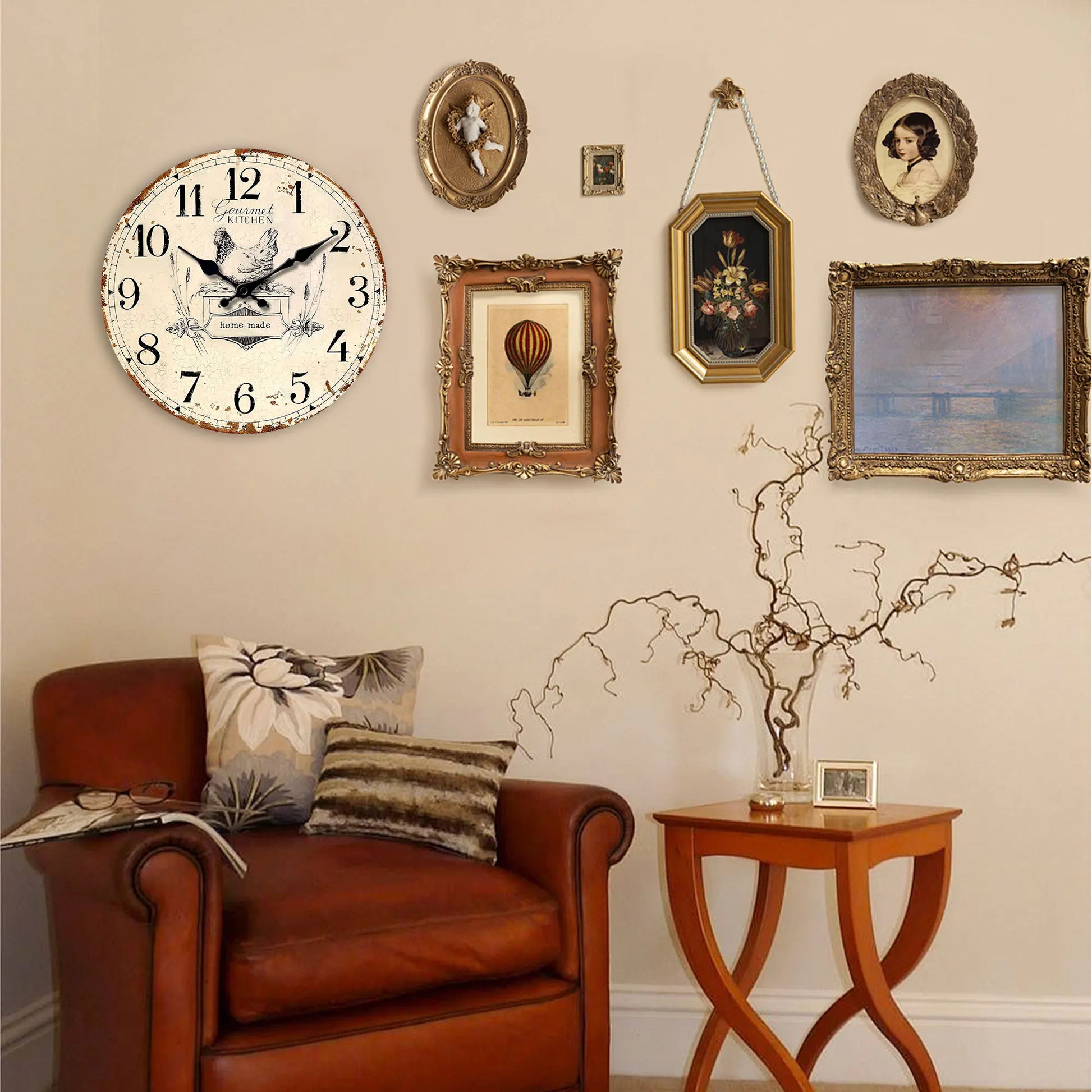 Horloge Murale Vintage  Poule Campagnarde
