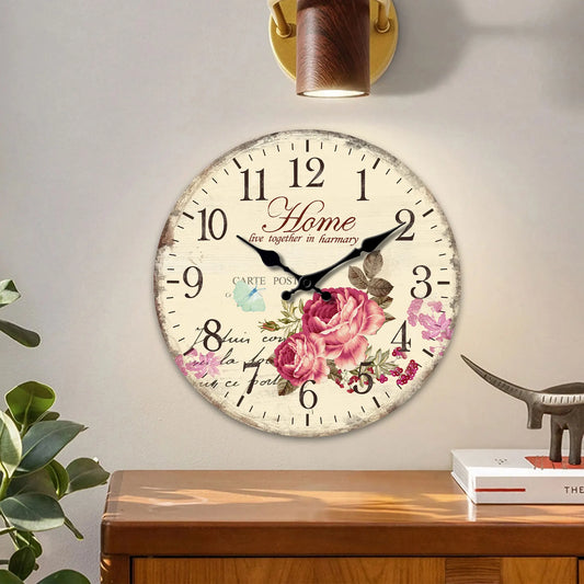 Horloge Murale Design  Fleurs et Papillons