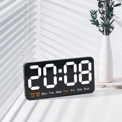 Horloge Murale Digitale  LED Grande Taille avec Double Alarme