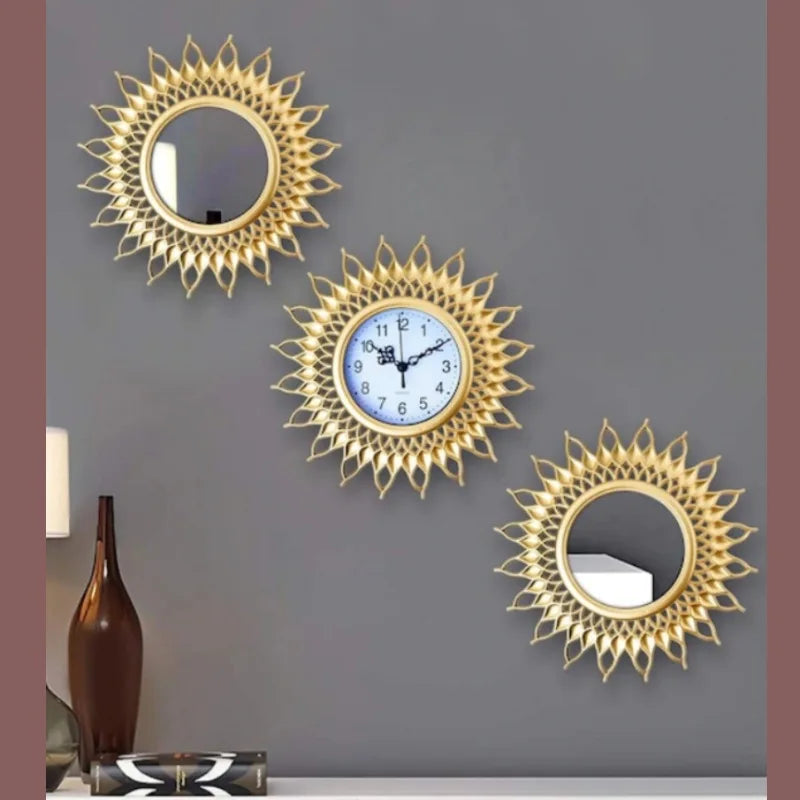Horloge Murale VintageAntique Dorée Élégante Européenne
