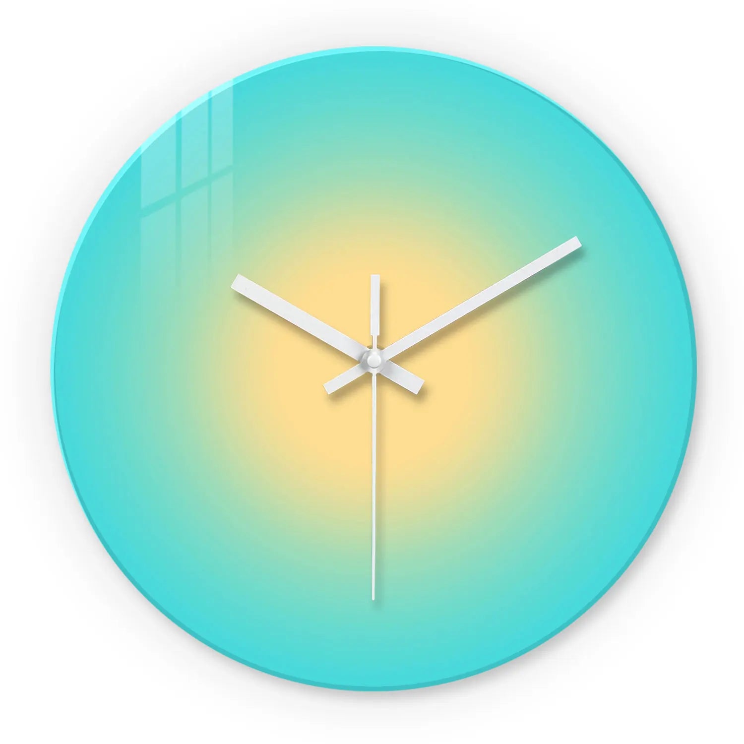 Horloge Murale Design  Dégradé Coloré Bleu Jaune