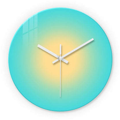 Horloge Murale Design  Dégradé Coloré Bleu Jaune