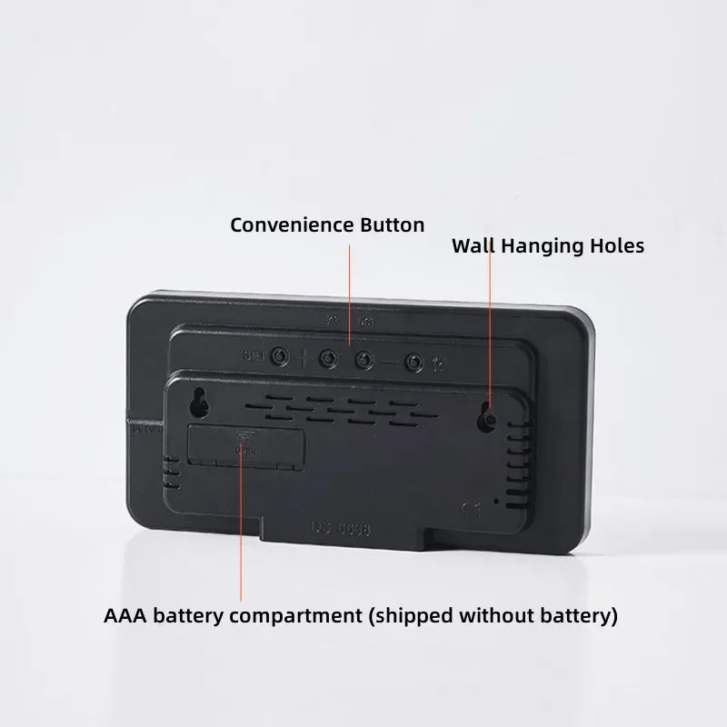 Horloge Murale Digitale  LED Grande Taille avec Double Alarme