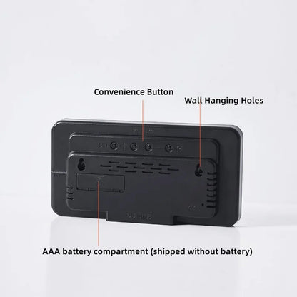 Horloge Murale Digitale  LED Grande Taille avec Double Alarme