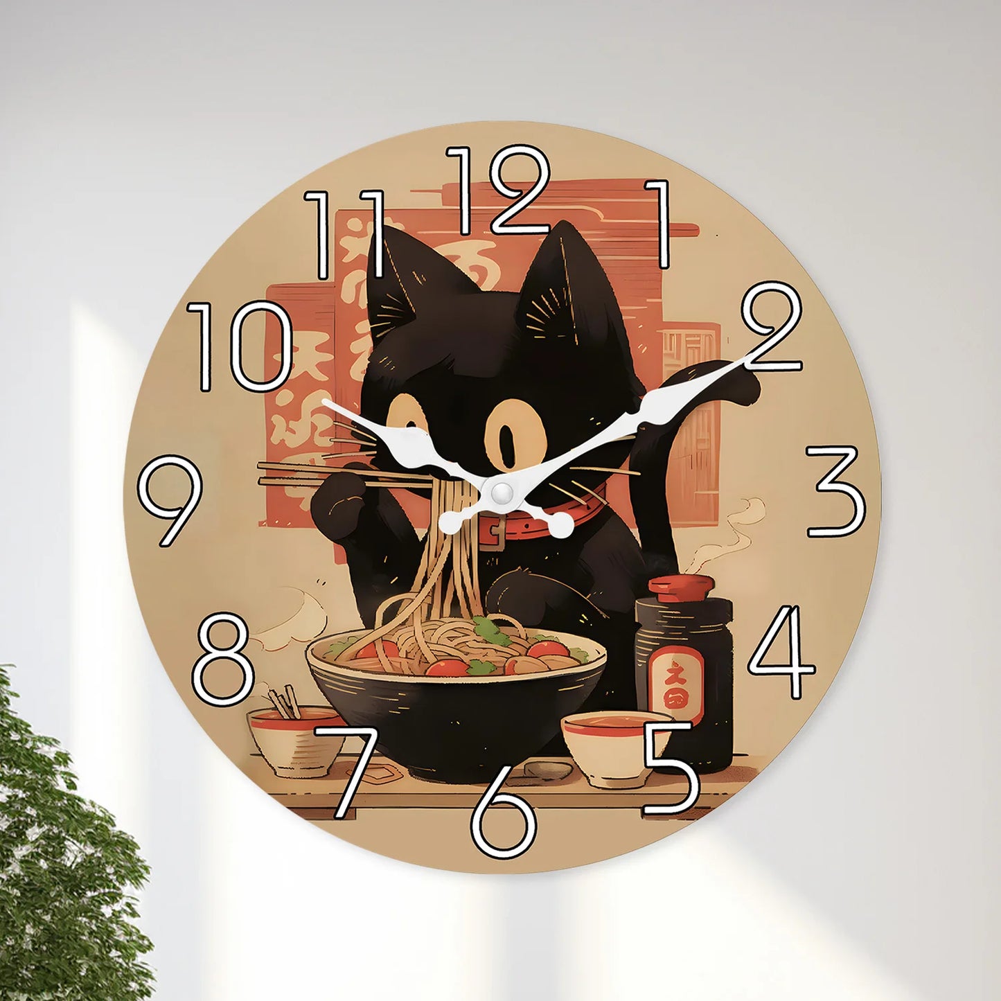 Horloge Chat Noir  Style Vietnam