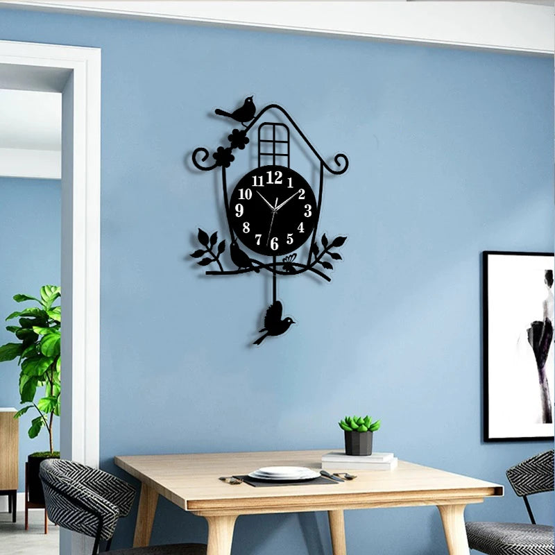 Horloge Oiseaux  Pendulaire Silencieuse