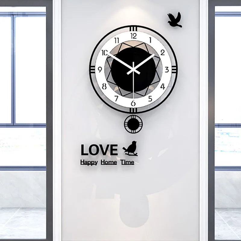 Horloge Murale SilencieuseStyle Minimaliste Pivotant Circulaire