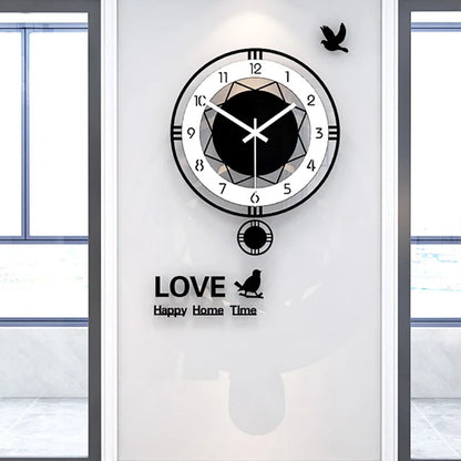 Horloge Murale SilencieuseStyle Minimaliste Pivotant Circulaire