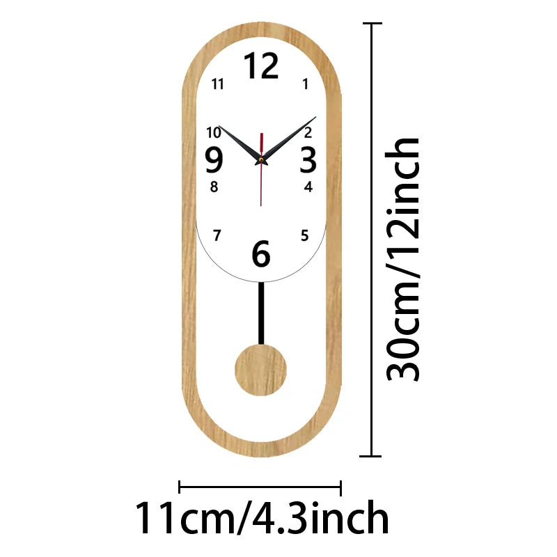 Horloge Murale SilencieuseDesign Ovale Moderne