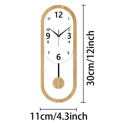 Horloge Murale SilencieuseDesign Ovale Moderne
