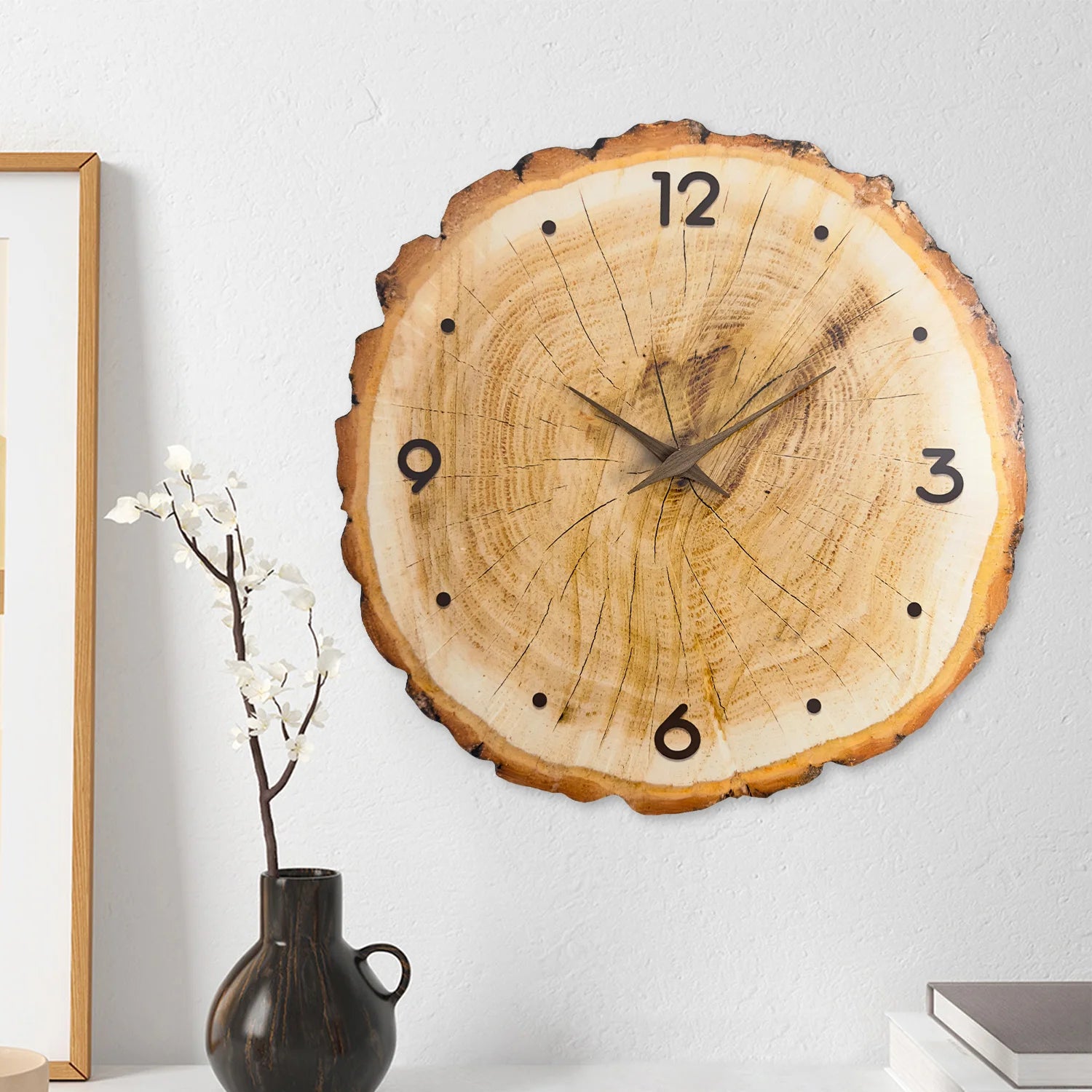 Horloge Murale Bois  Style Bûche