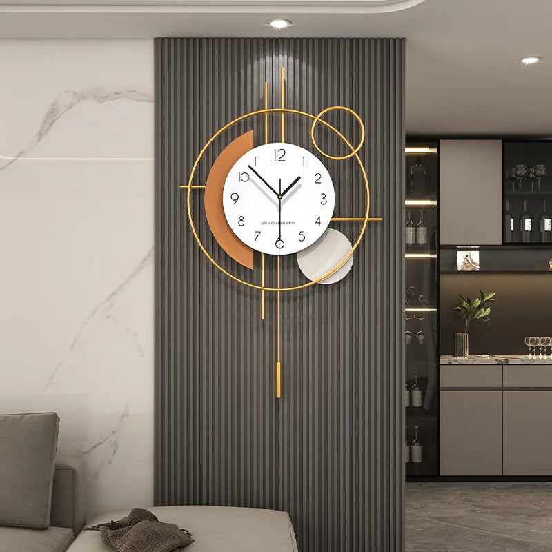 Horloge Pendule ModerneÉlégante en Bois Silencieuse au Design Raffiné