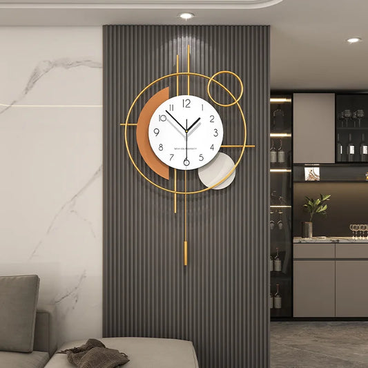 Horloge Pendule ModerneÉlégante en Bois Silencieuse au Design Raffiné