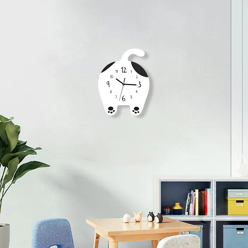 Horloge Chat  Design Mignon Enfant Kitten en Bois