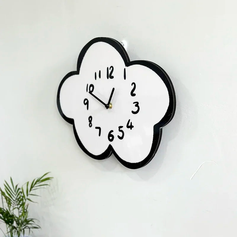 Horloge Murale SilencieuseDesign Nuage Enfant Moderne