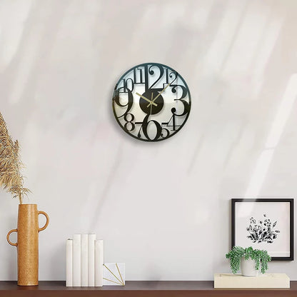 Horloge Murale SilencieuseVerre Rond Décoratif
