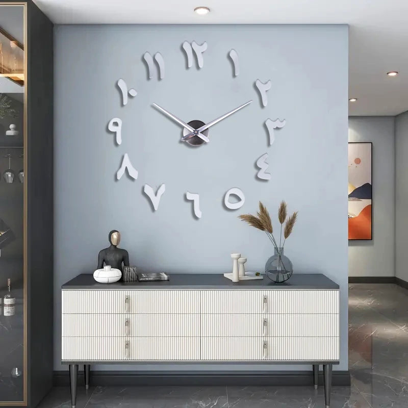 Horloge Murale DesignEffet Miroir - Style Art Déco Numérique